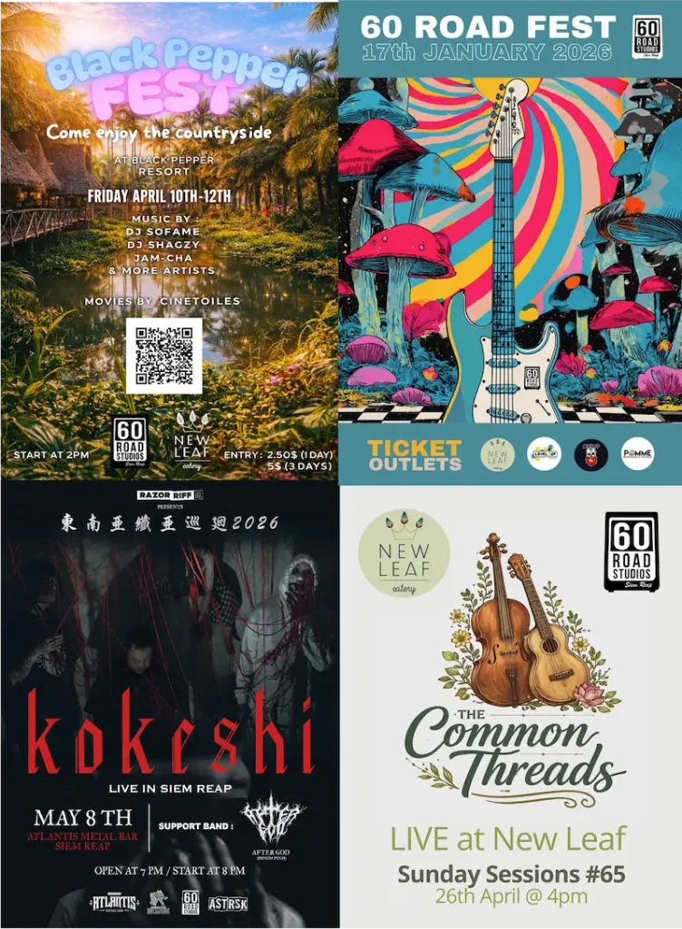 Recent music events with 60 Road Studios in Siem Reap Cambodia