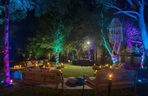 Lounge area for an intimate DJ party at a high end venue in Siem Reap