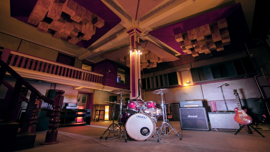 Main live room at 60 Road Studios recording studio Siem Reap Cambodia